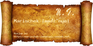 Marischek Immánuel névjegykártya